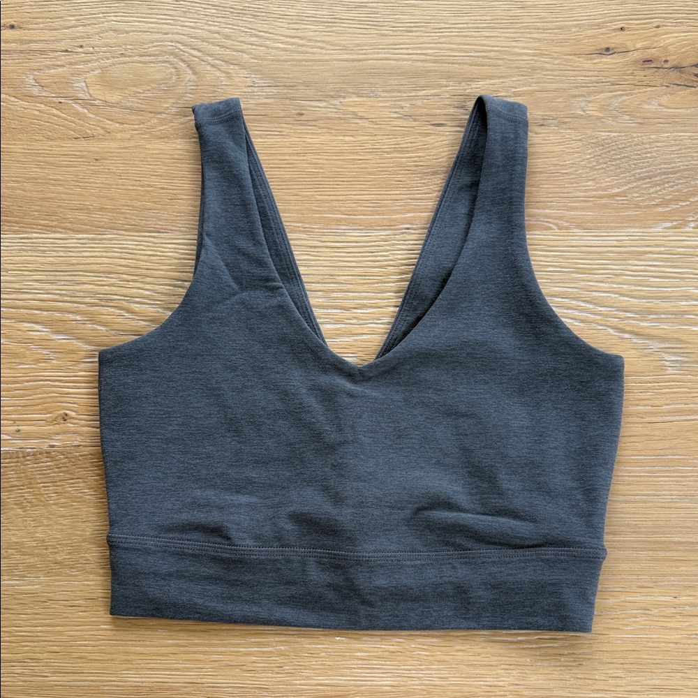 Beyond Yoga Charcoal Good Day longline bra